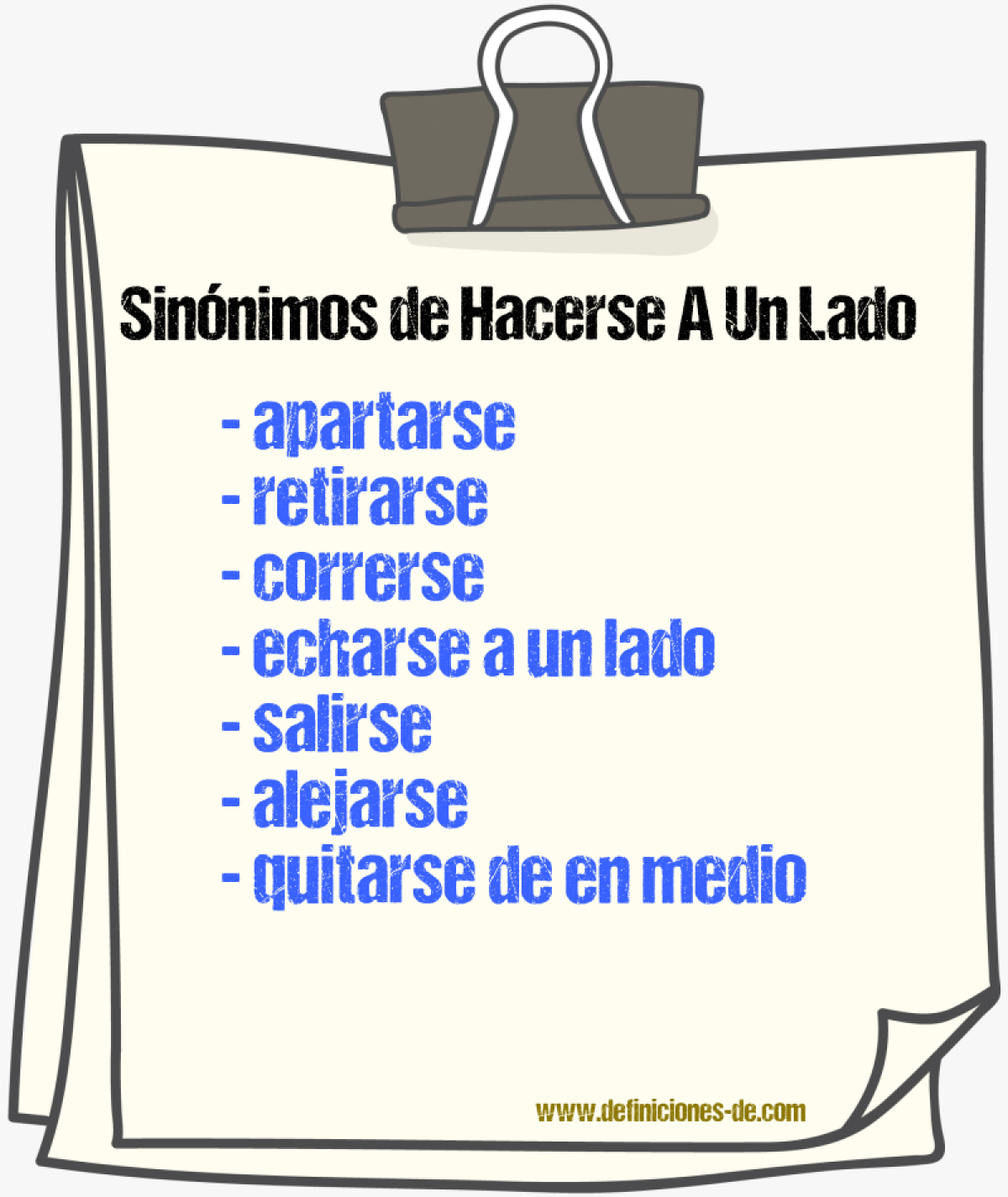 Sinónimos de hacerse a un lado