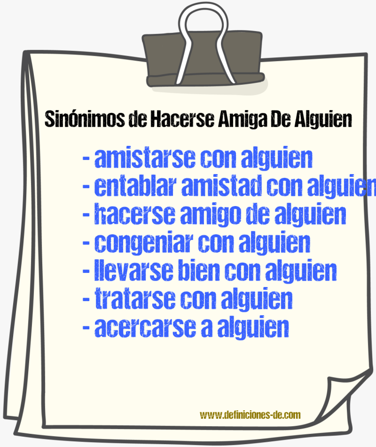 Sinónimos de hacerse amiga de alguien