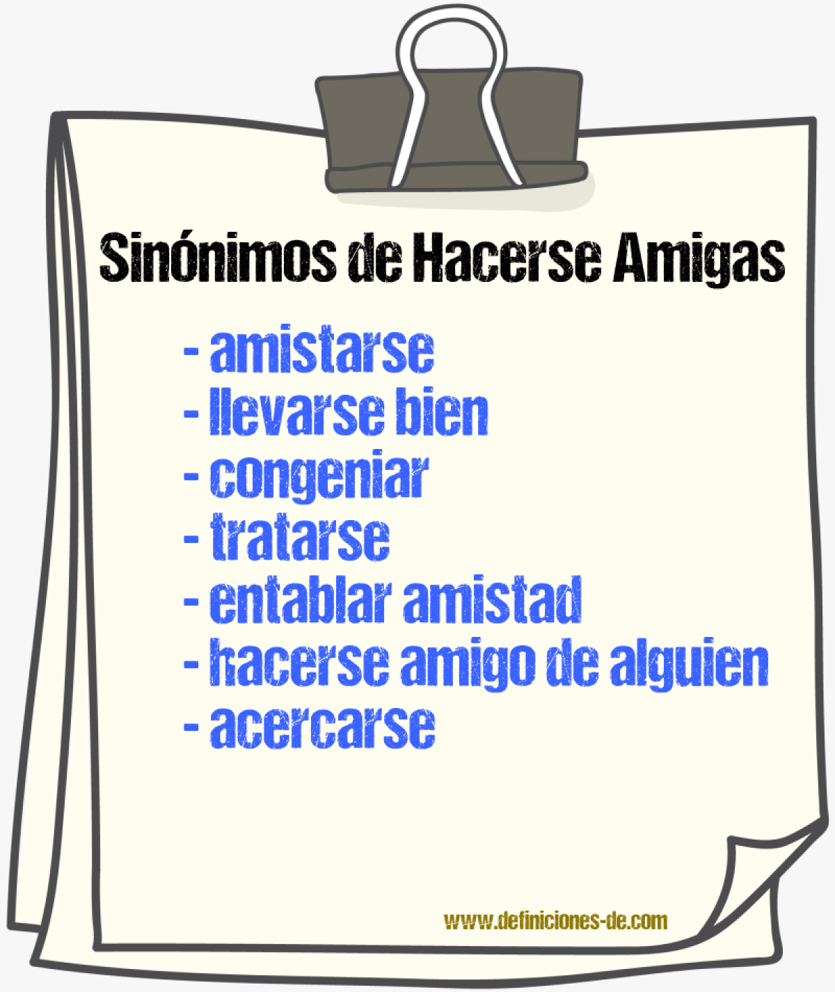 Sinónimos de hacerse amigas
