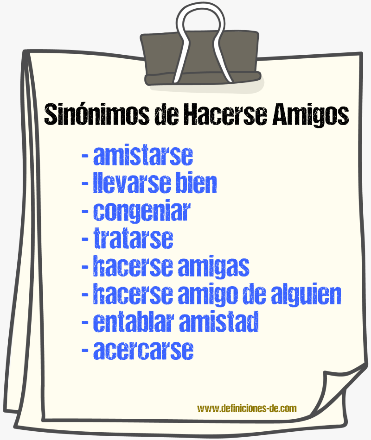 Sinónimos de hacerse amigos