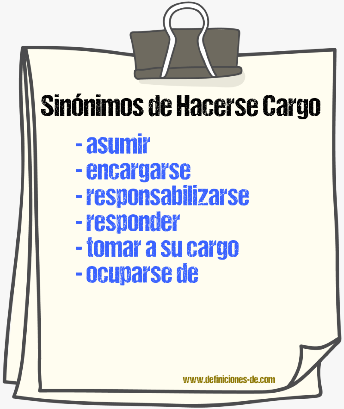Sinónimos de hacerse cargo