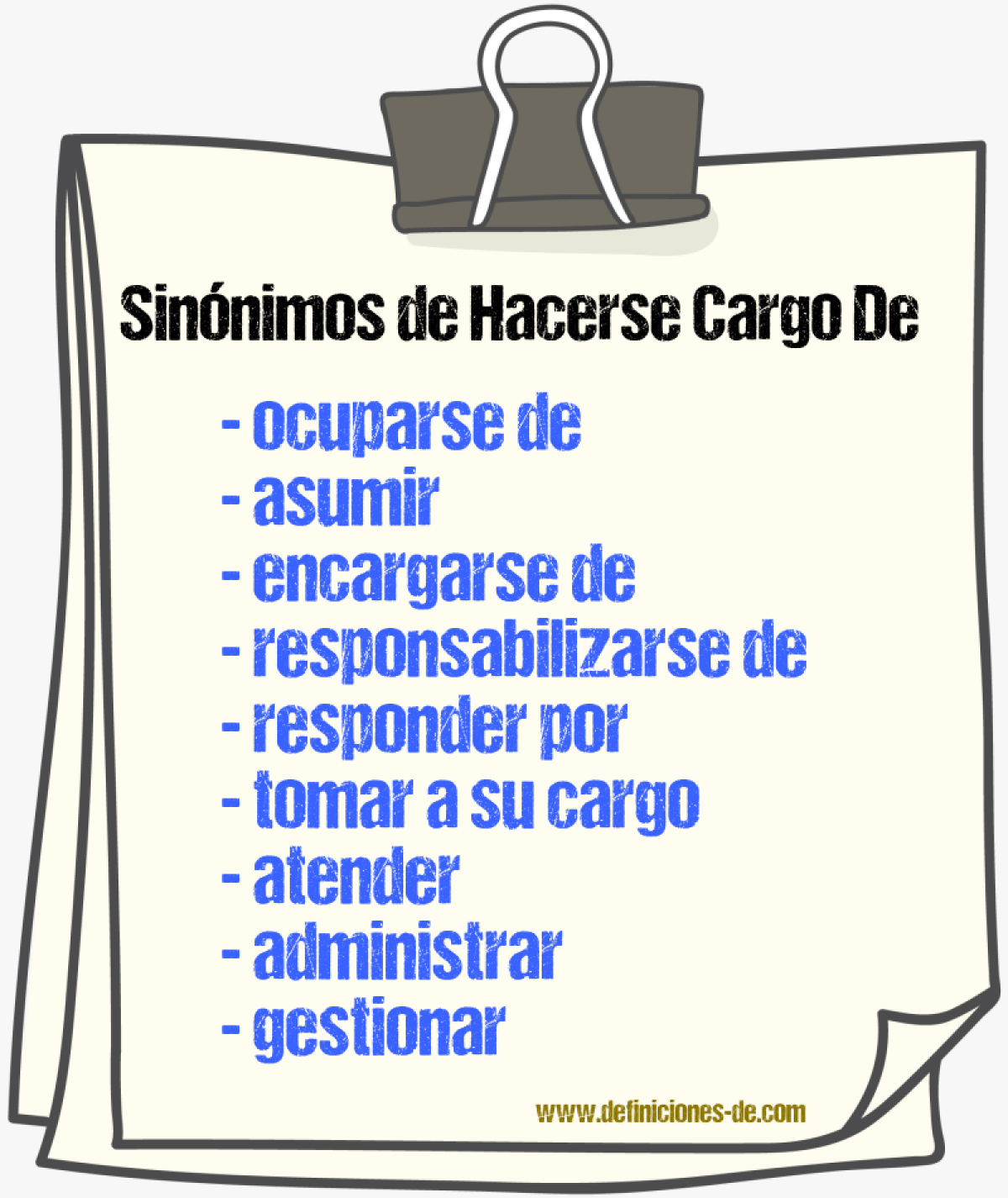 Sinónimos de hacerse cargo de