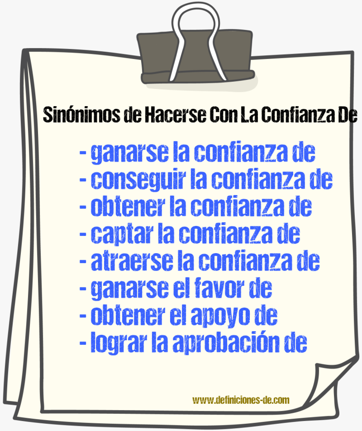 Sinónimos de hacerse con la confianza de