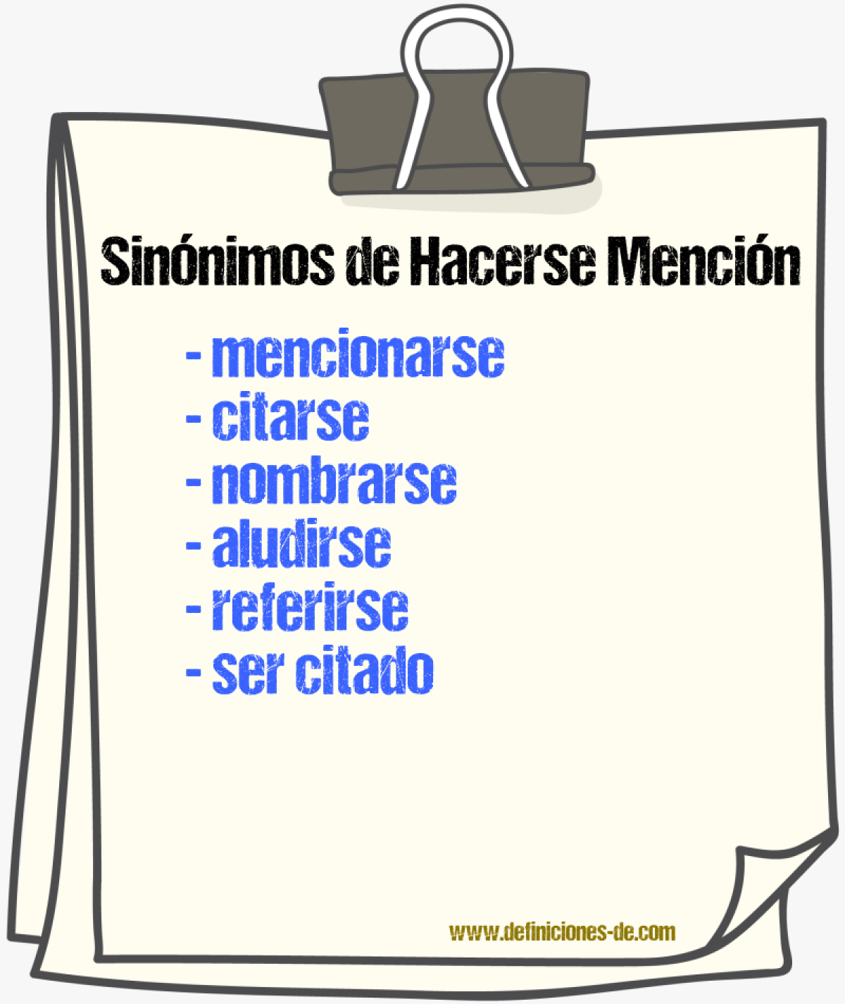 Sinónimos de hacerse mención