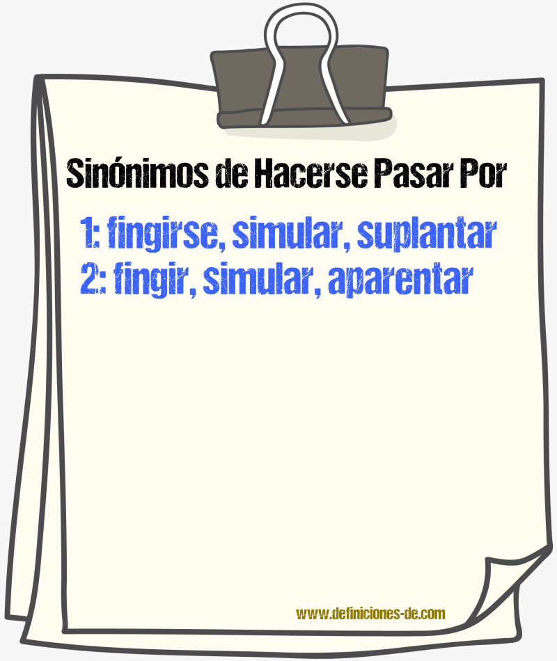 Sinónimos de hacerse pasar por