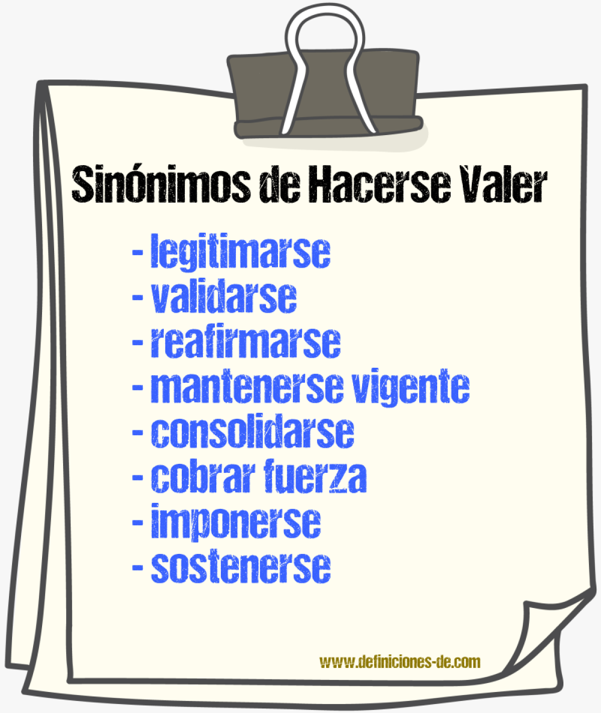 Sinónimos de hacerse valer