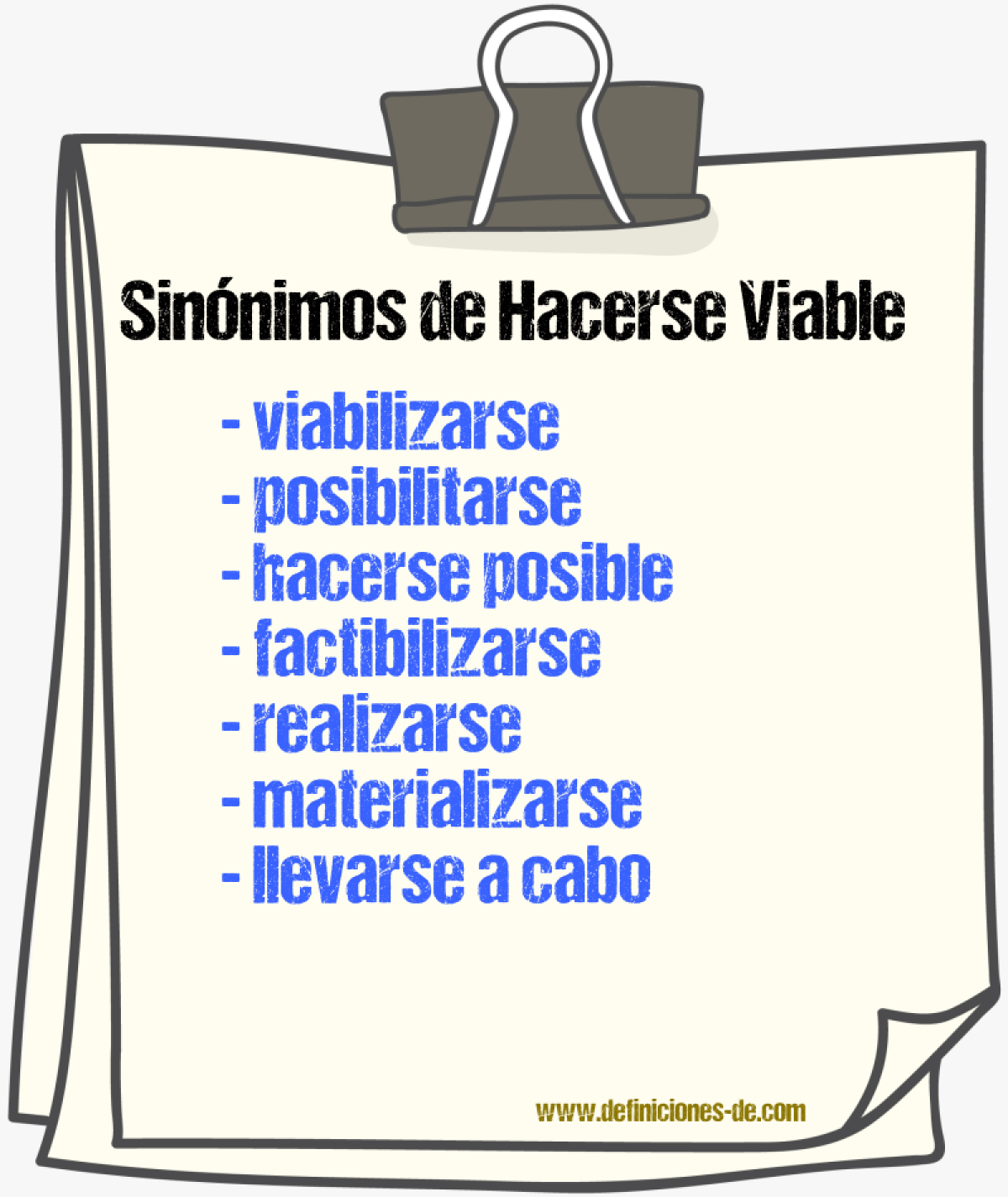 Sinónimos de hacerse viable