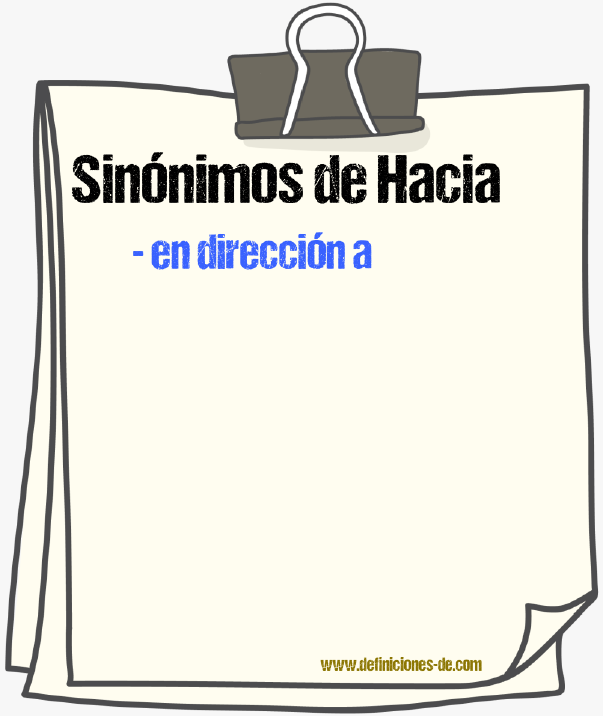 Sinnimos de hacia