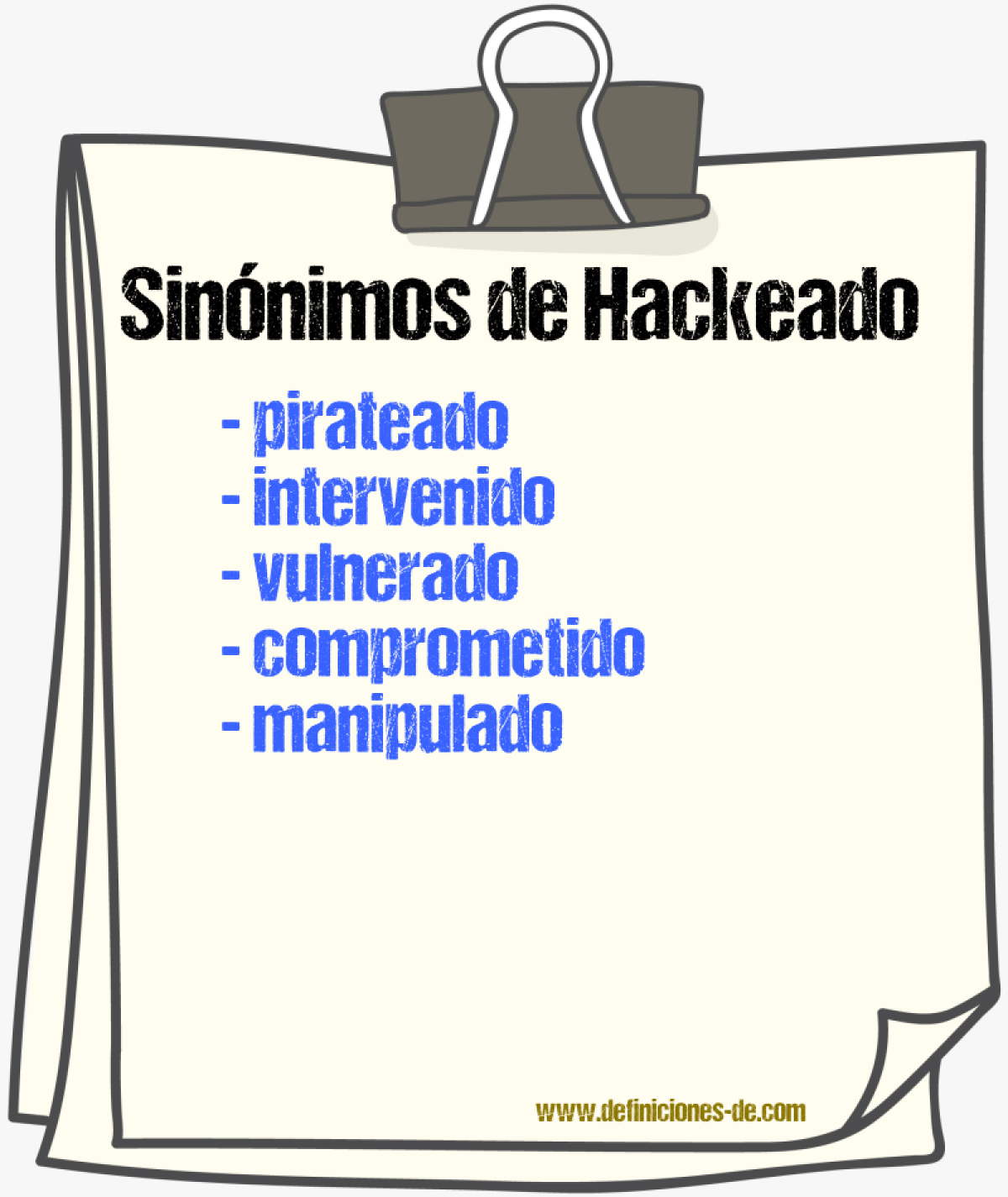 Sinónimos de hackeado