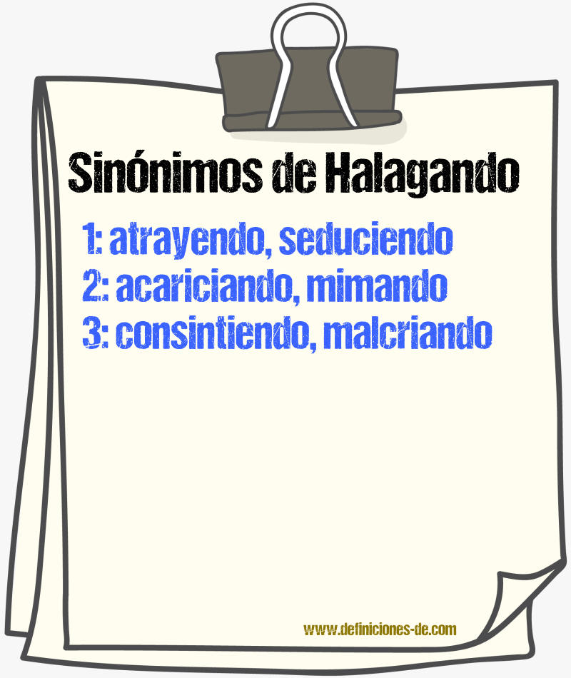 Sinónimos de halagando