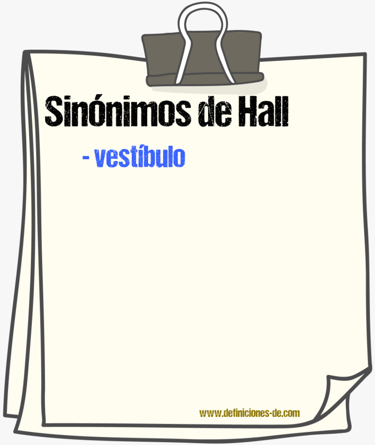 Sinnimos de hall