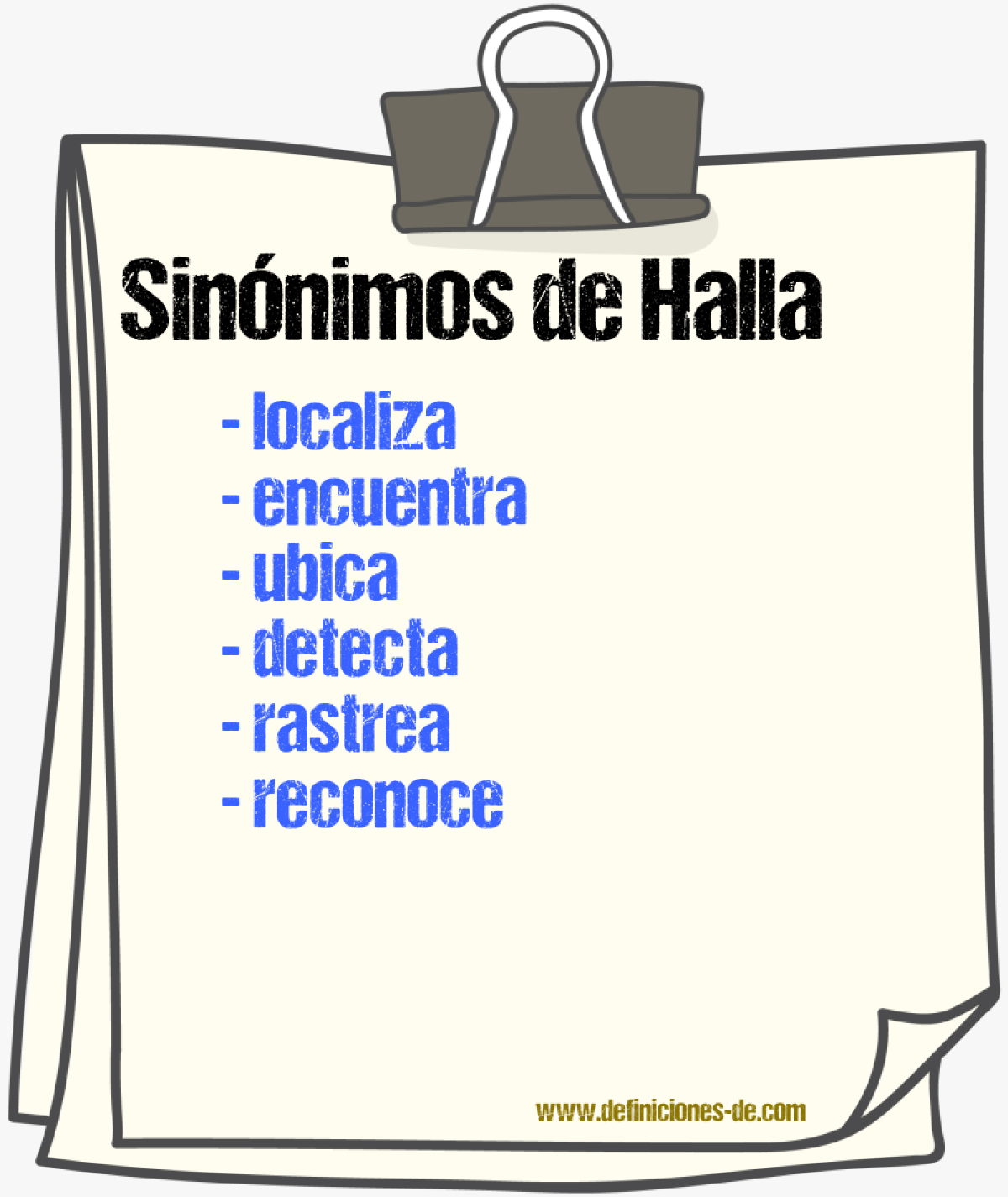 Sinónimos de halla