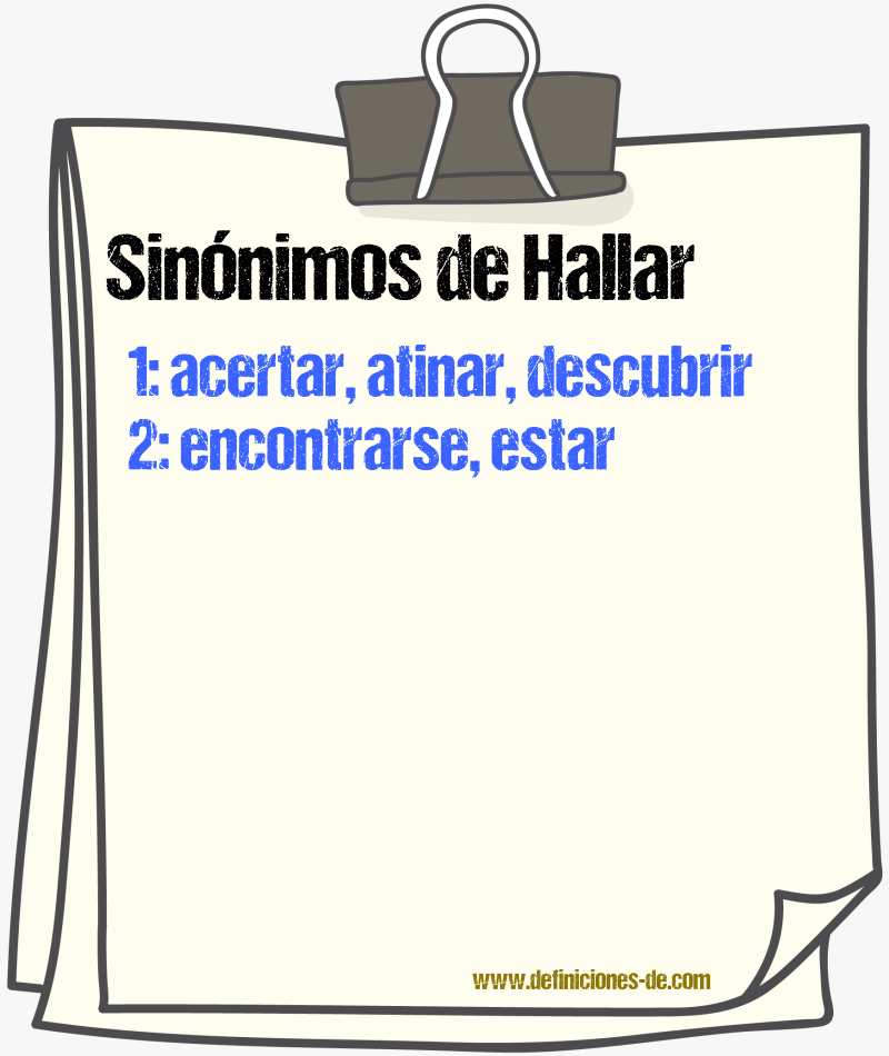 Sinnimos de hallar