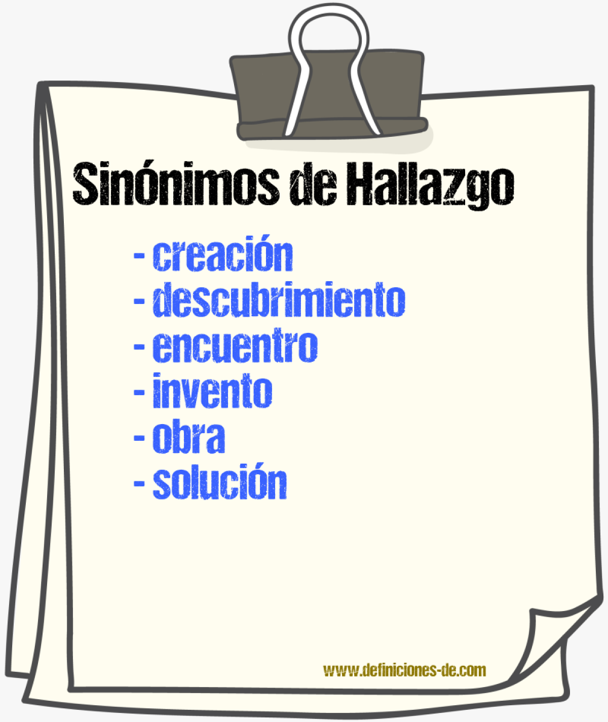 Sinnimos de hallazgo