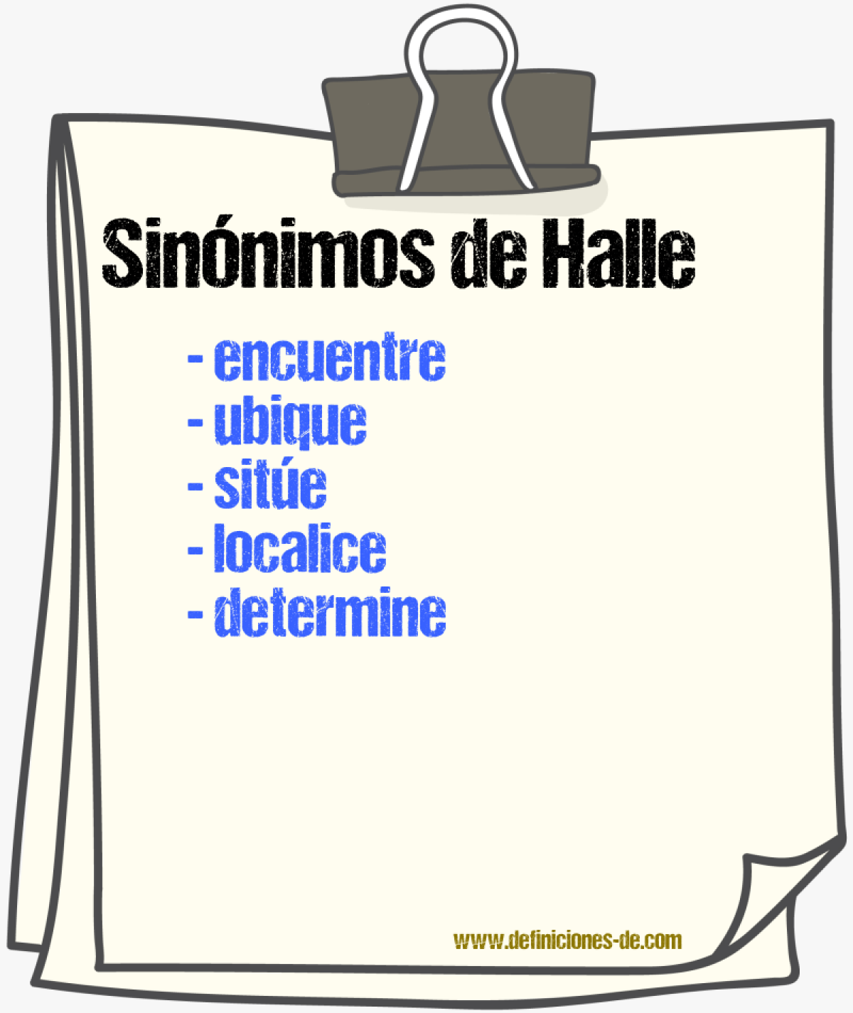 Sinónimos de halle