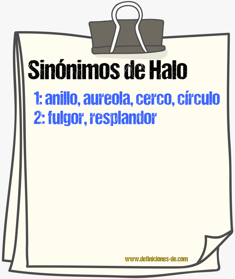 Sinnimos de halo