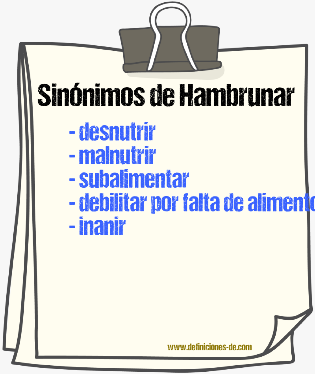 Sinónimos de hambrunar