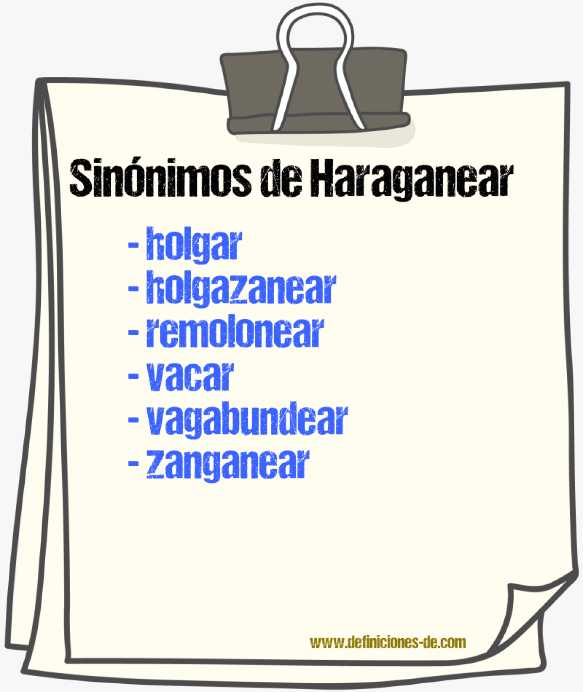 Sinnimos de haraganear