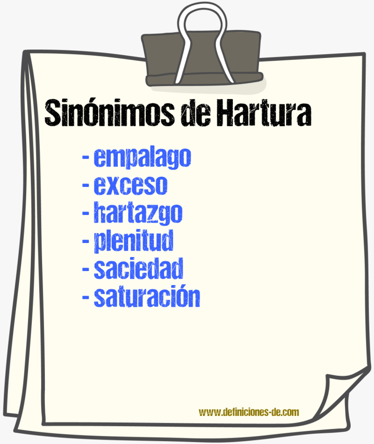 Sinnimos de hartura