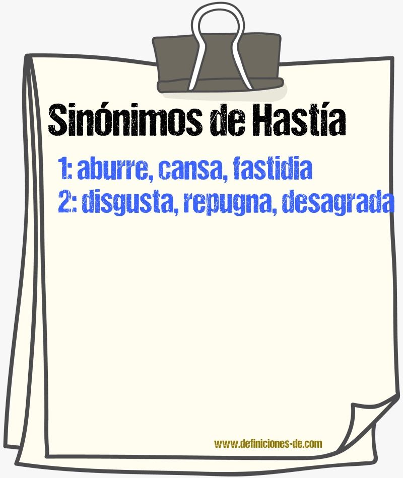 Sinónimos de hastía