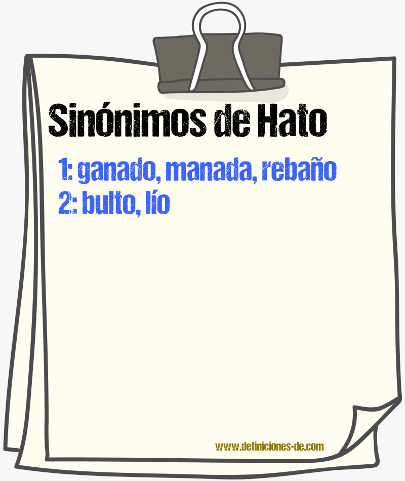 Sinnimos de hato