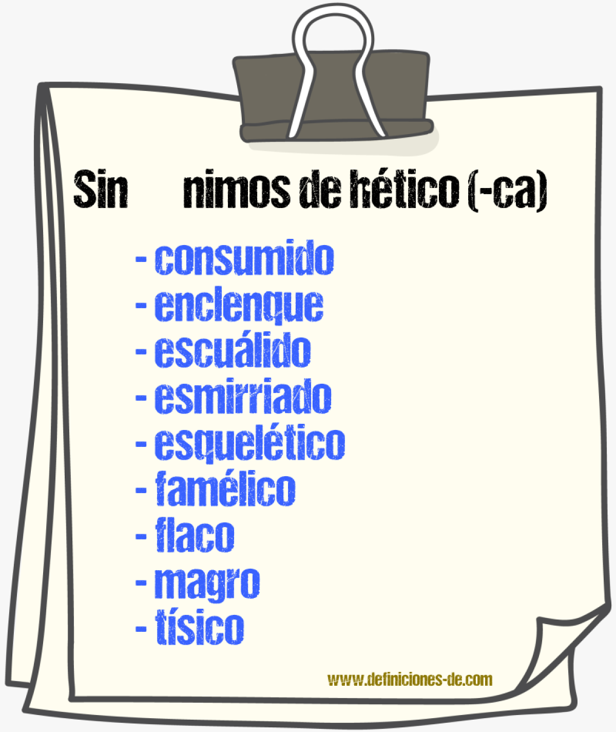 Sinnimos de htico