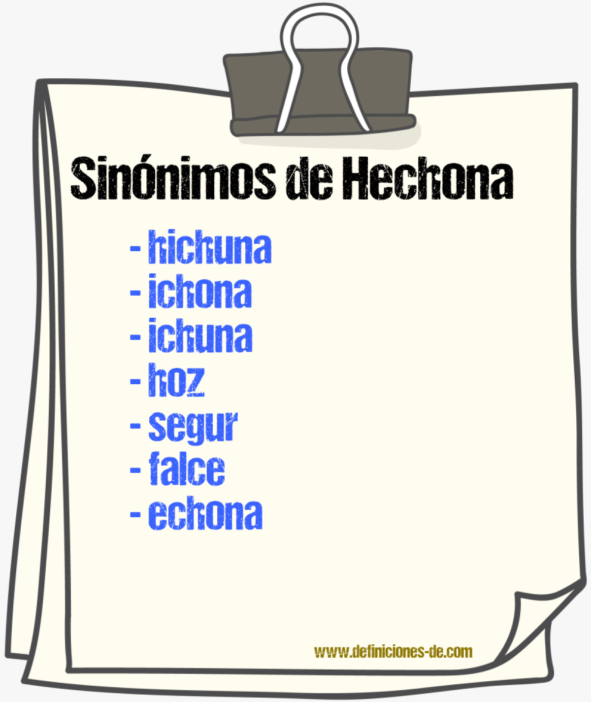 Sinnimos de hechona