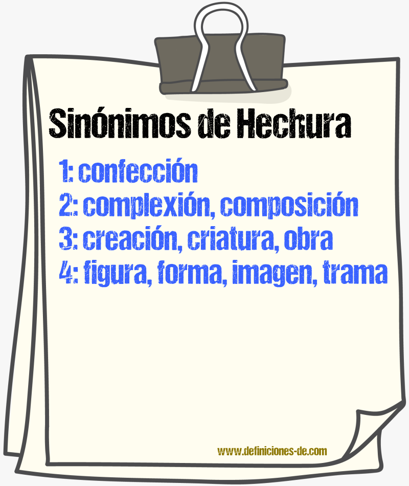 Sinnimos de hechura