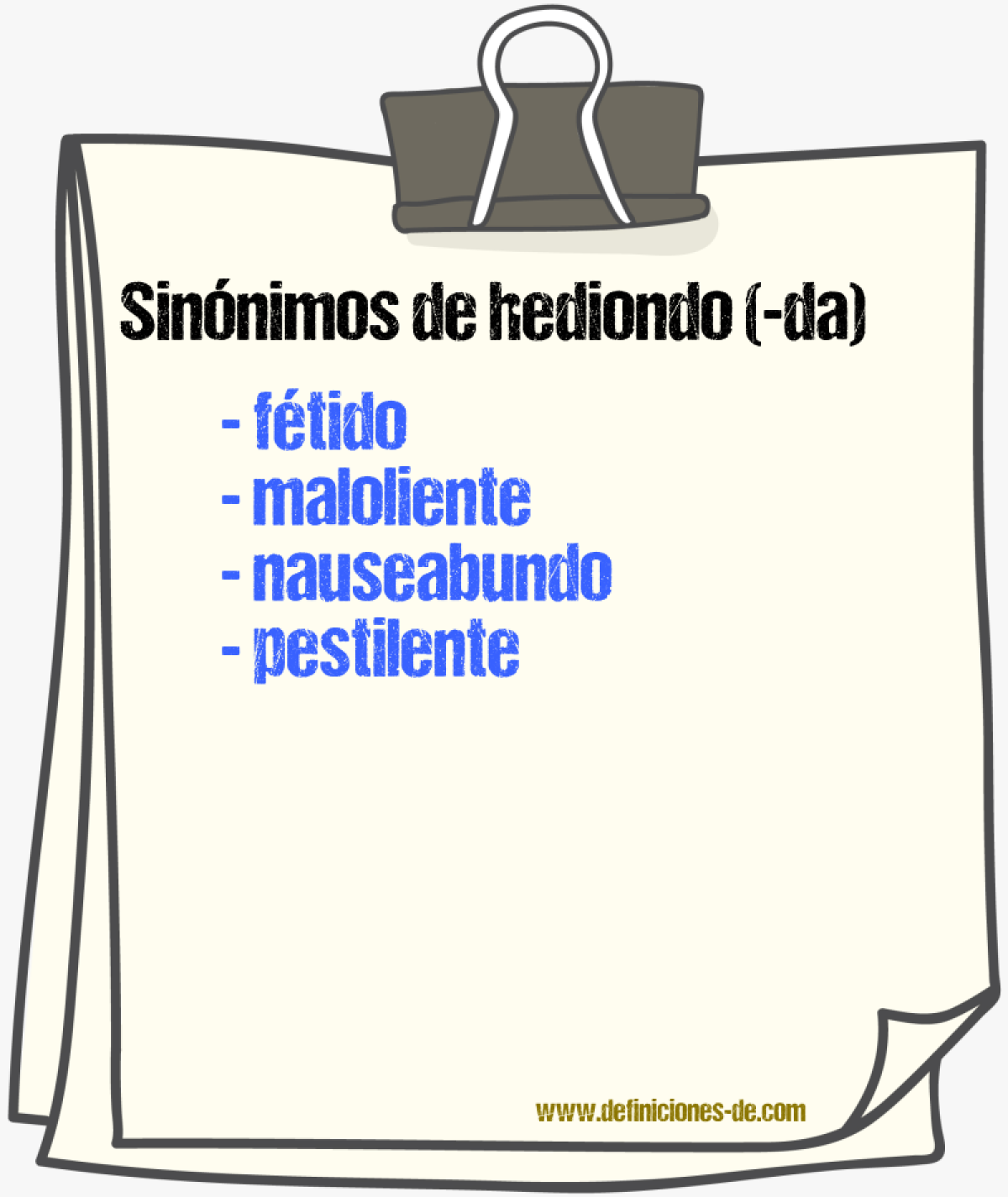 Sinnimos de hediondo