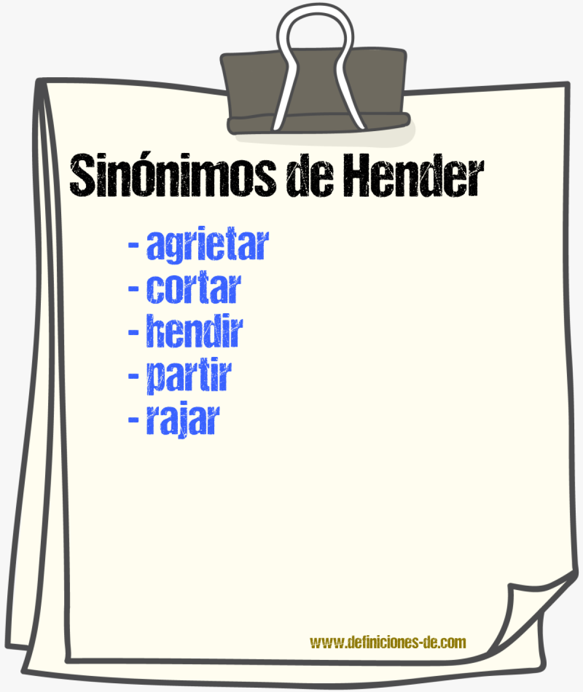 Sinnimos de hender