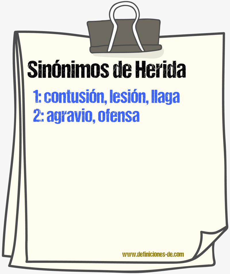 Sinnimos de herida