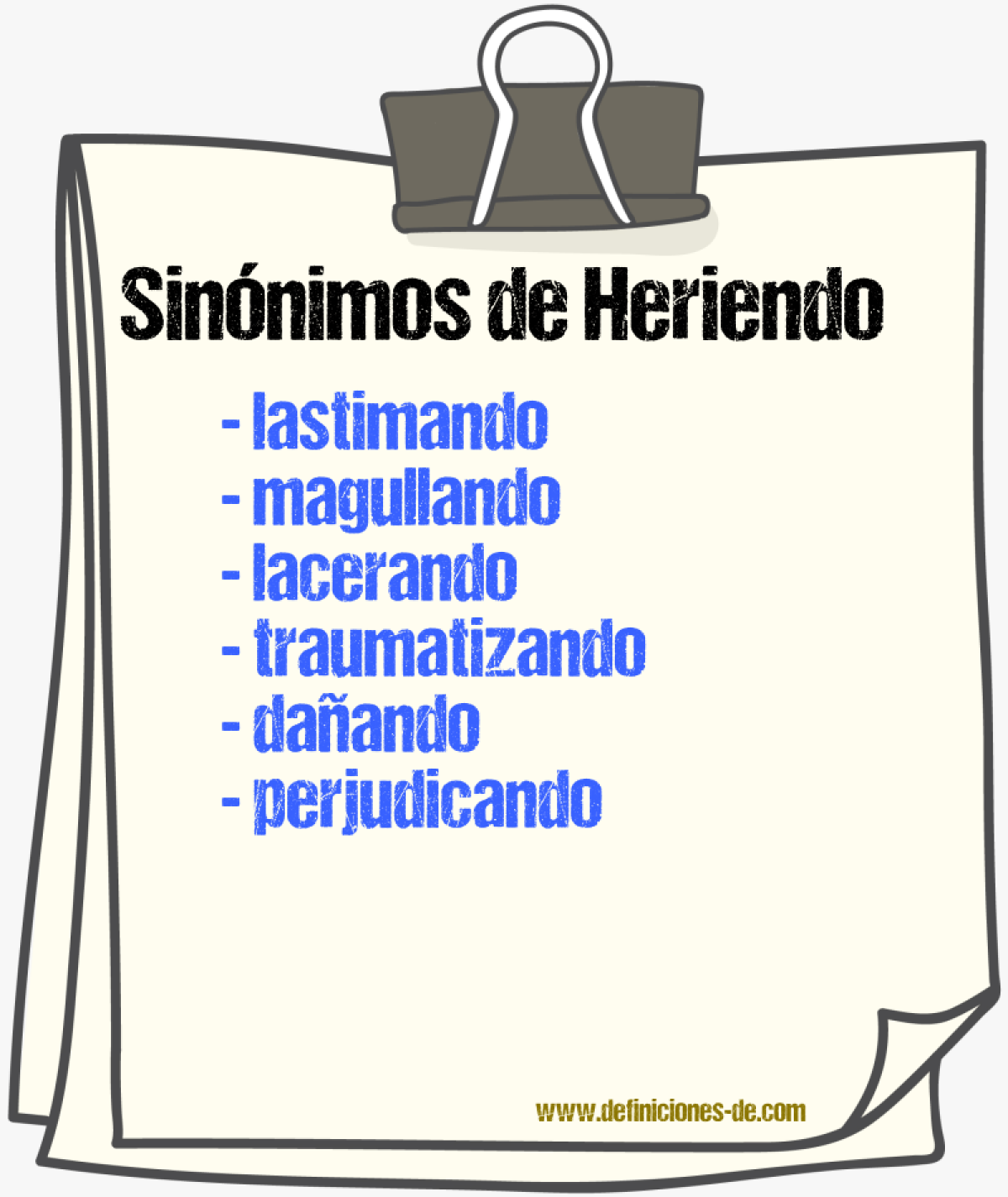 Sinónimos de heriendo