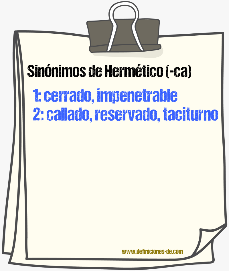 Sinnimos de hermtico