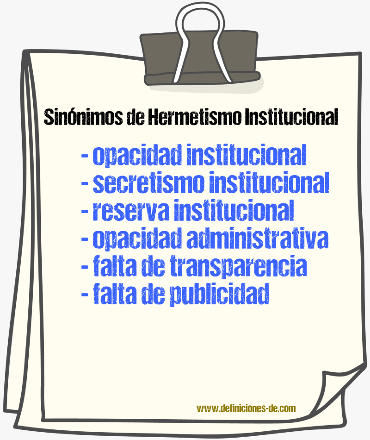 Sinónimos de hermetismo institucional