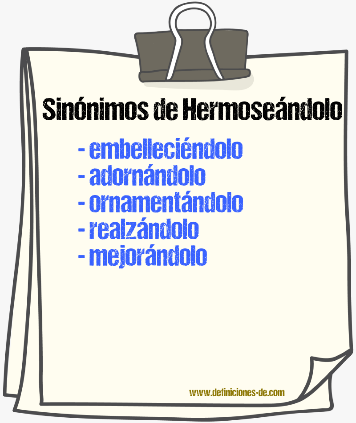 Sinónimos de hermoseándolo