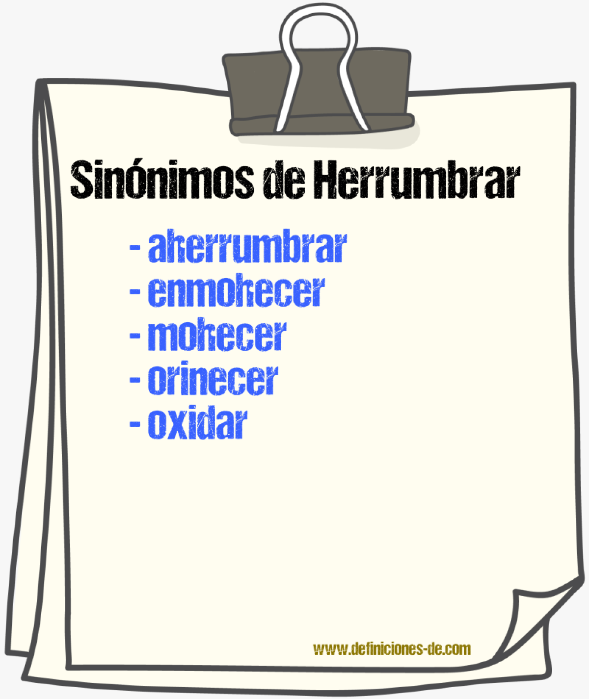 Sinnimos de herrumbrar