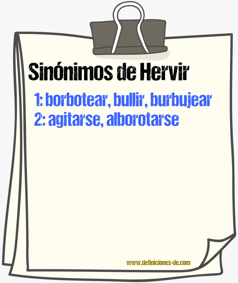 Sinnimos de hervir