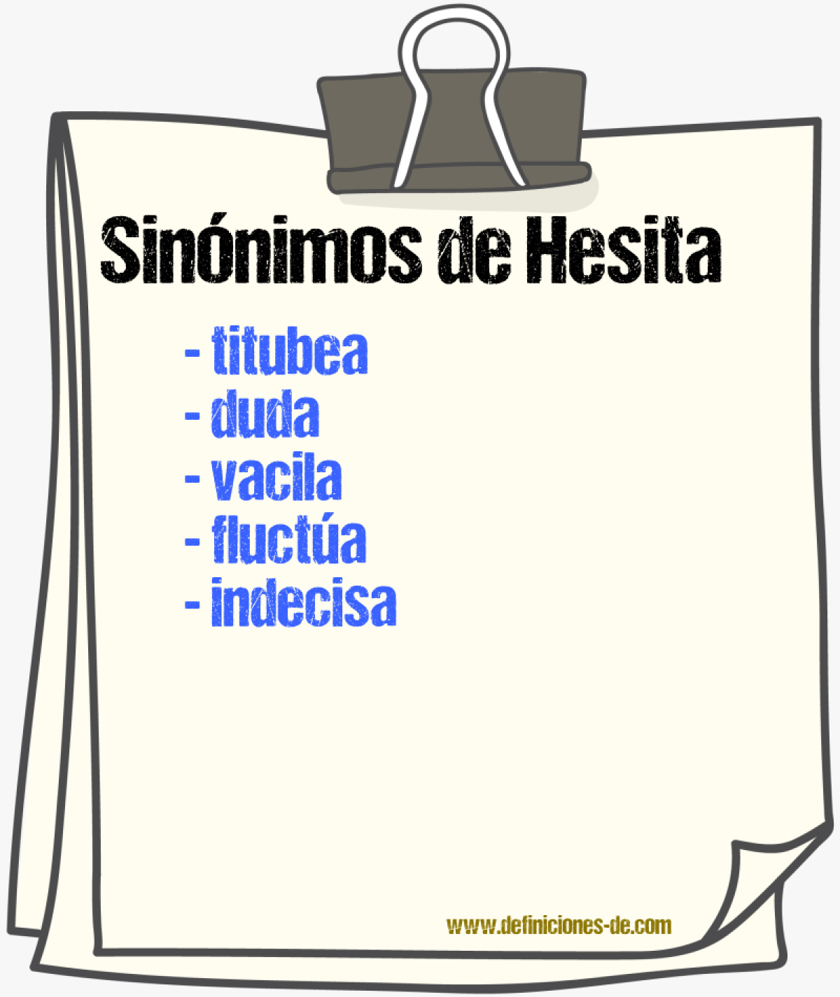 Sinónimos de hesita
