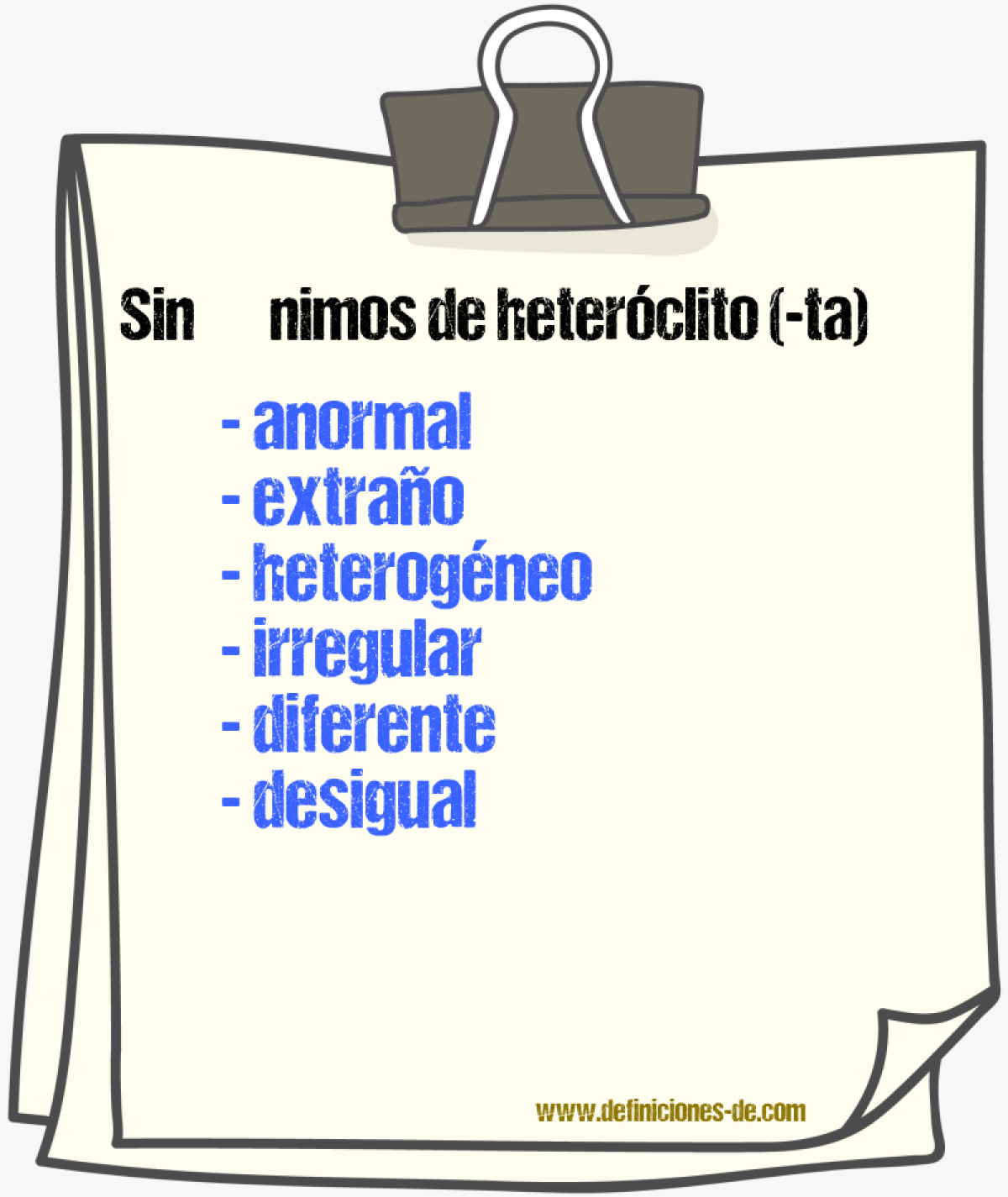 Sinnimos de heterclito