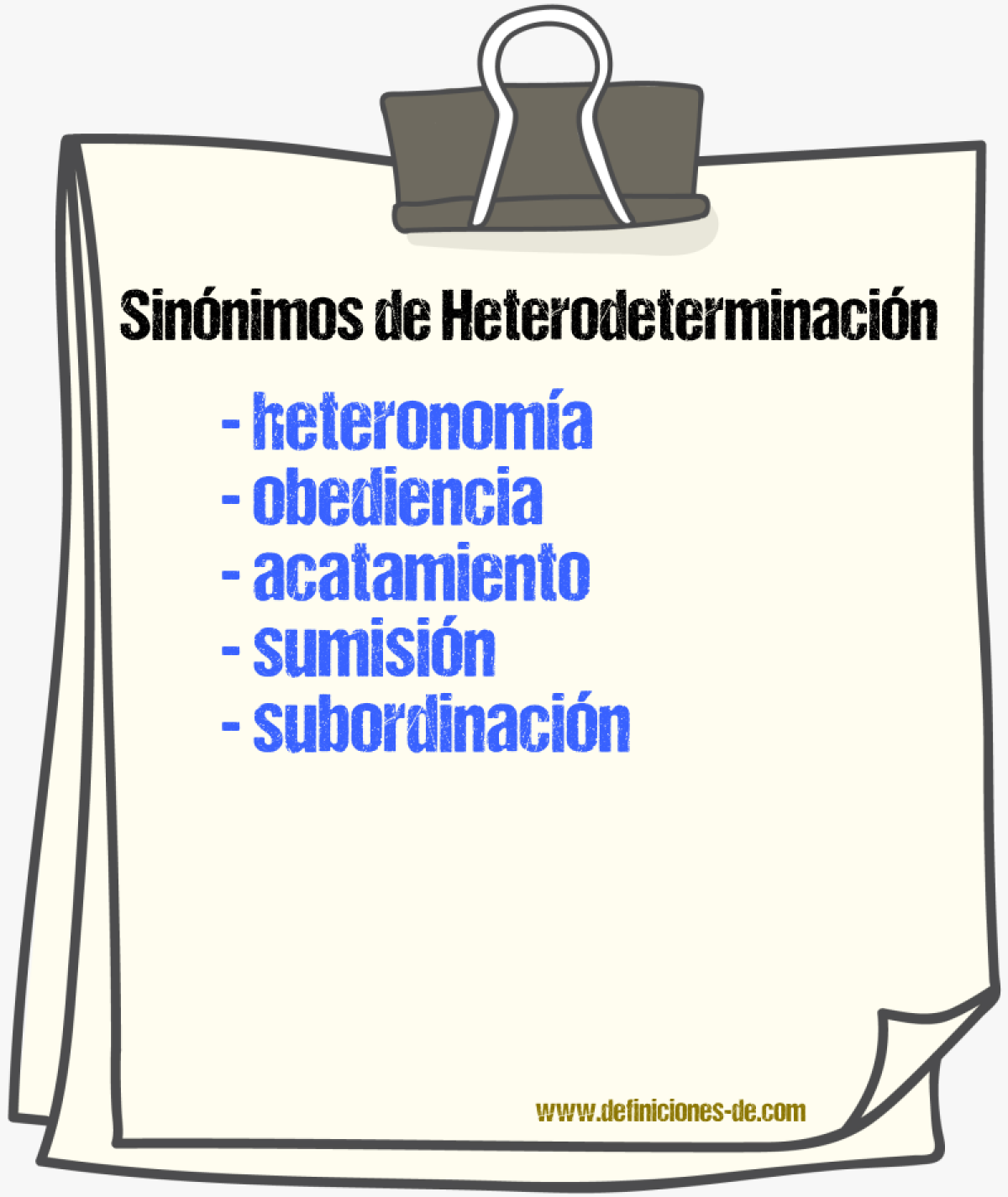 Sinónimos de heterodeterminación