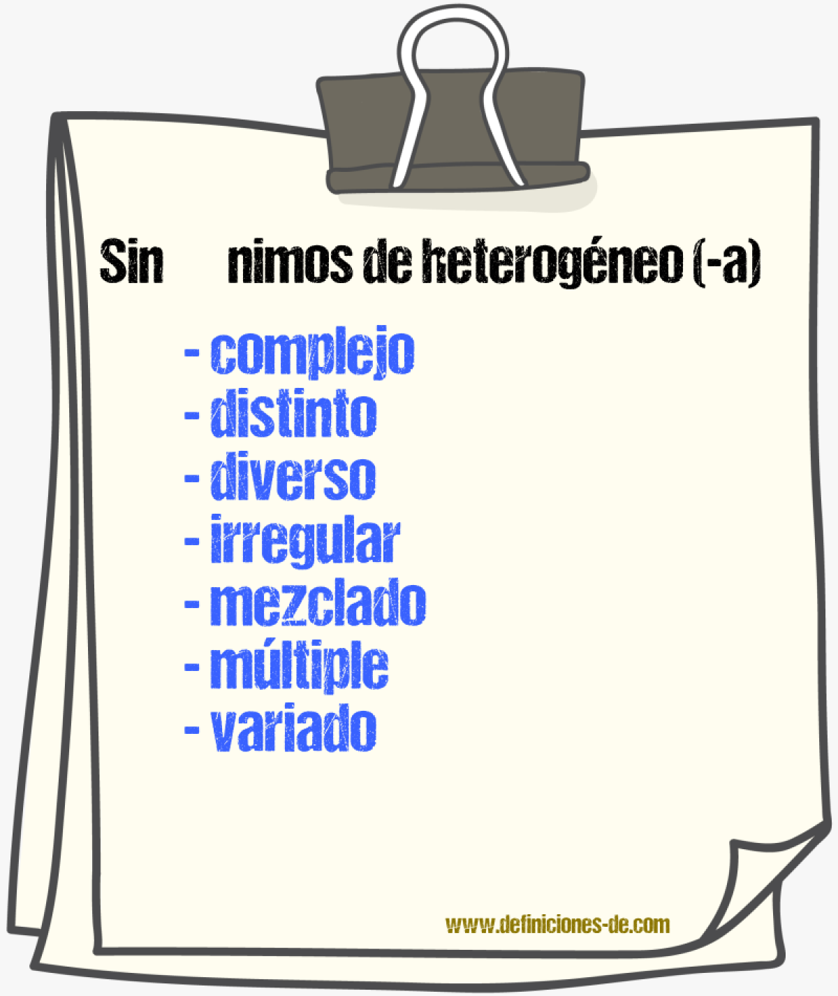 Sinnimos de heterogneo