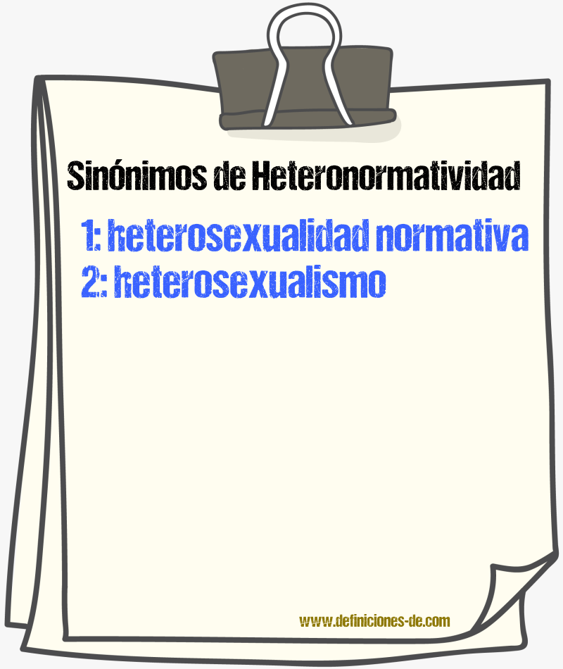 Sinónimos de heteronormatividad