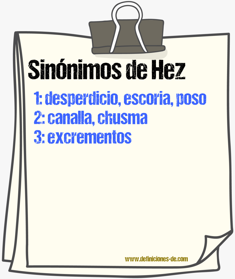 Sinnimos de hez