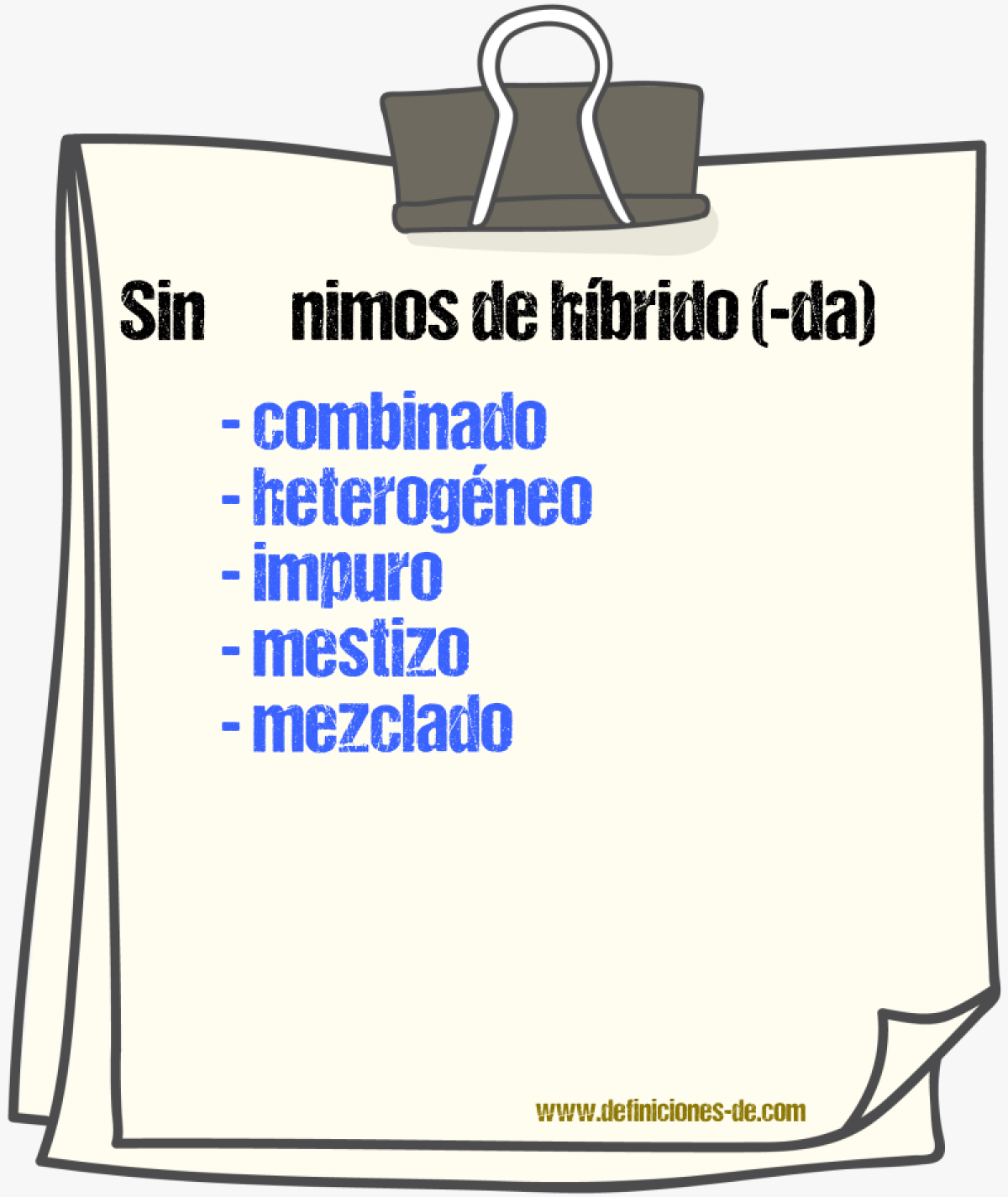 Sinnimos de hbrido