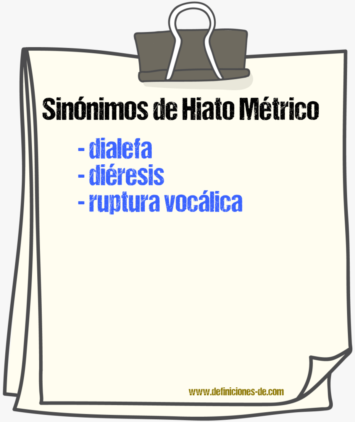 Sinónimos de hiato métrico