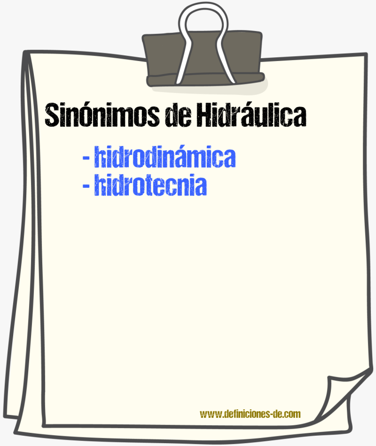 Sinnimos de hidrulica