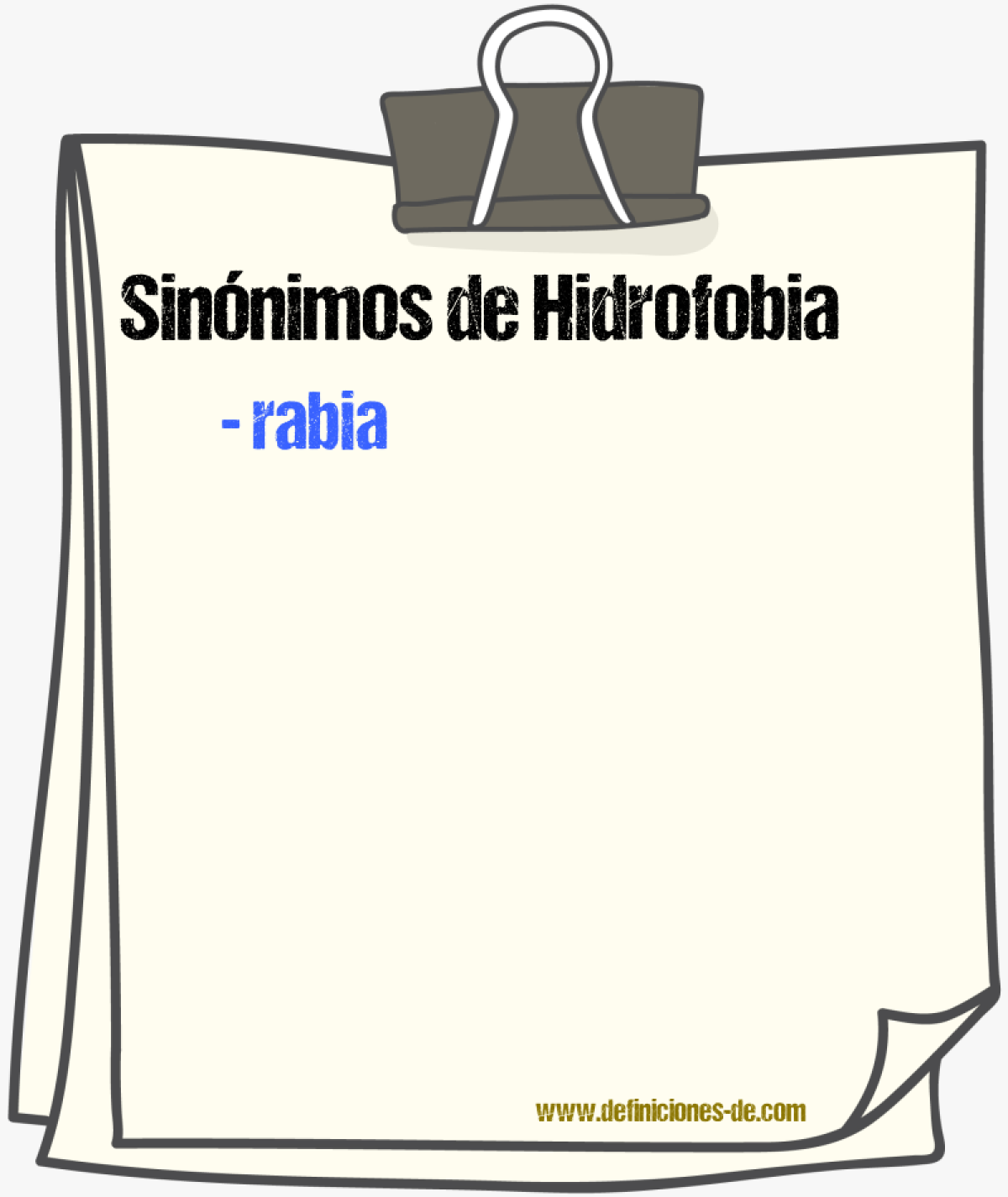 Sinónimos de hidrofobia