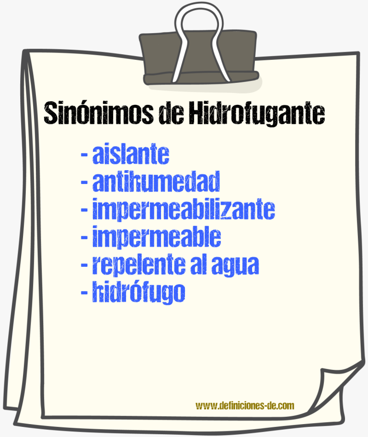 Sinnimos de hidrofugante