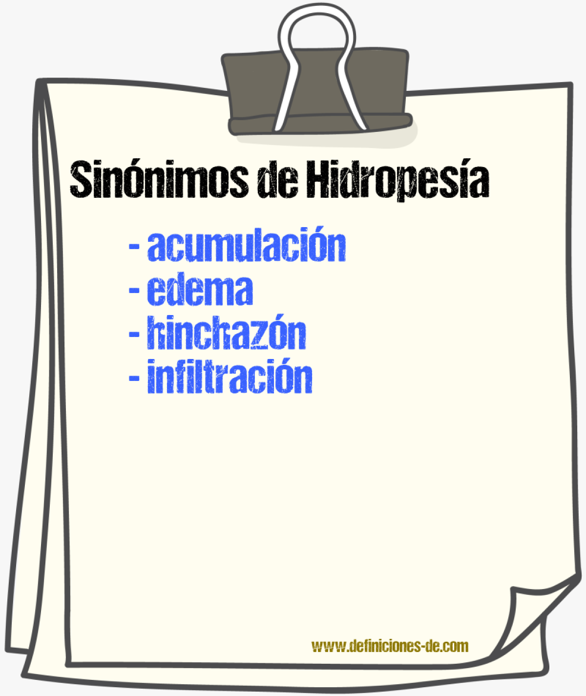 Sinnimos de hidropesa