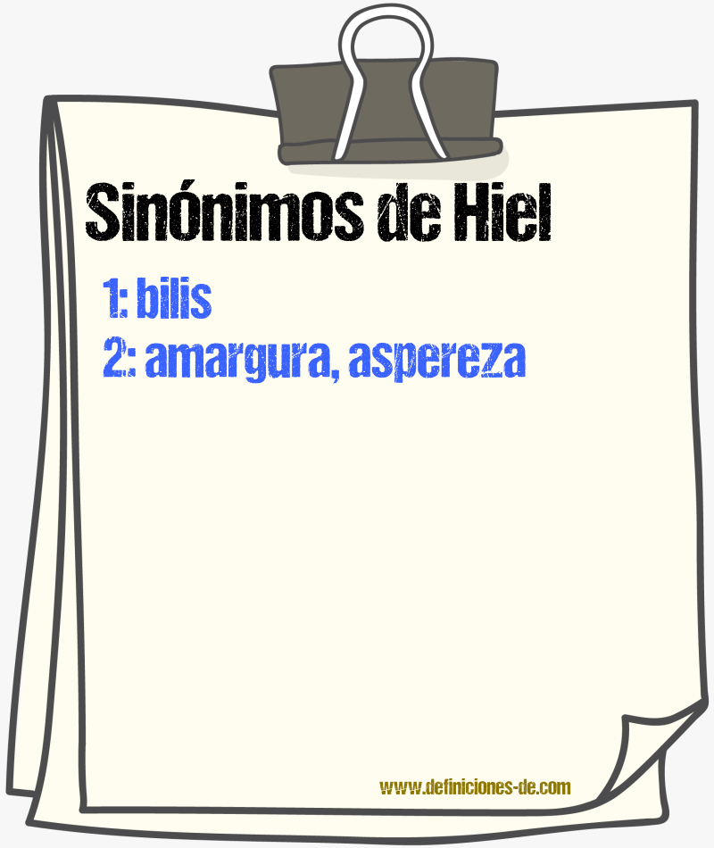 Sinnimos de hiel